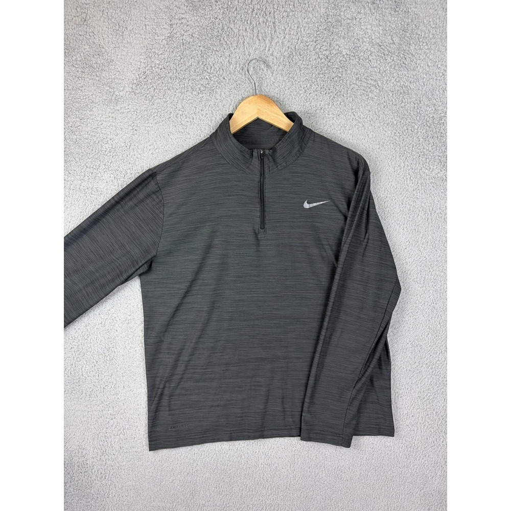 Nike Dri-FIT Pullover Mens Medium Gray 1/4 Zip Long Sleeve Athletic Top Mens